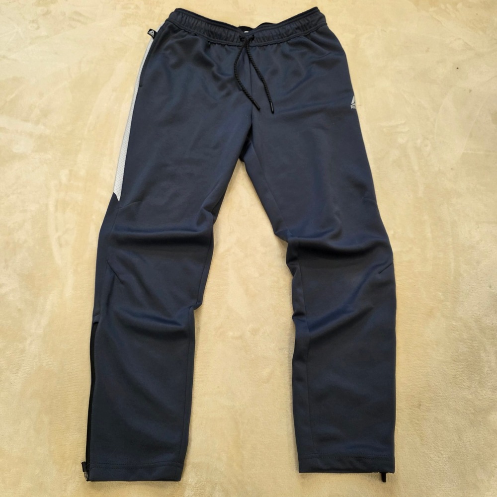 Reebok Men's Track Pants Size M Navy Blue Activewear Ankle Zip Drawstring